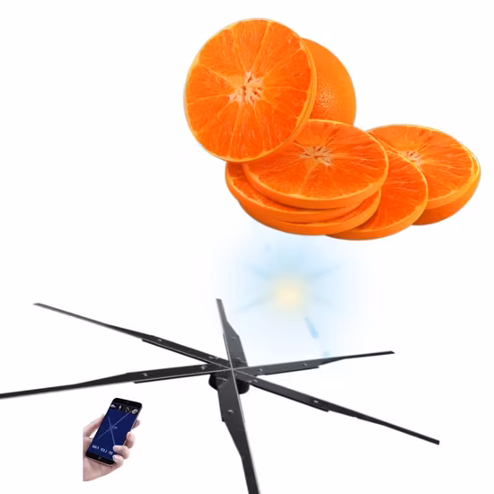 6 블레이드 70x85cm 상업용 LED 홀로그램 팬 3D 자필 Pov 디스플레이